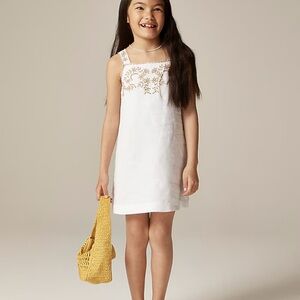 Crewcuts White and Gold Casual Kids Dress